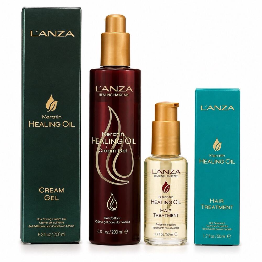 L’ANZA Keratin Healing Oil Cream Gel & Hair Treatment Set 6.8oz + 1.7oz